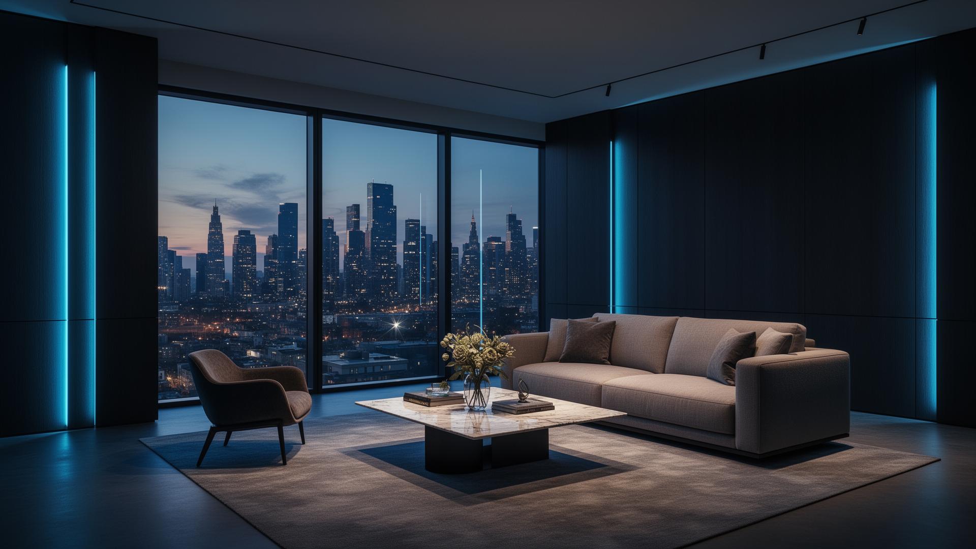 AI-rendered modern living room concept